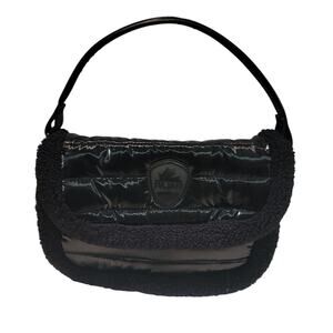 Pajar Canada Quilted Sherpa Trim Puffer Bag Purse shoulder Black NO STRAP